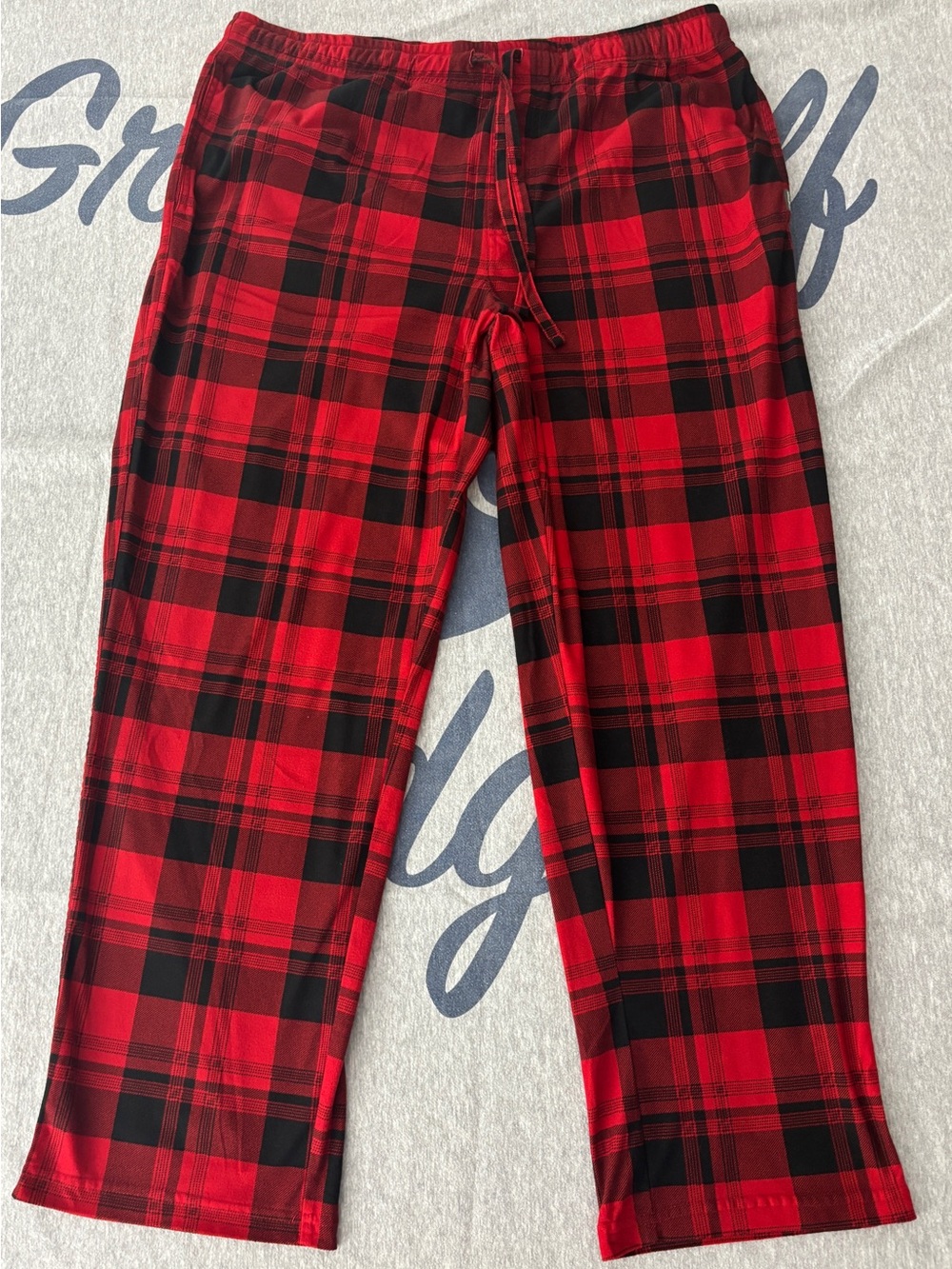 Eddie Bauer Men's XL Flannel Pajama Pants Red Black Plaid Sleep Lounge